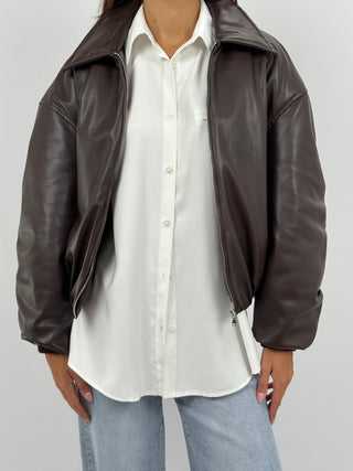 Bomber in Eco Pelle Lumina