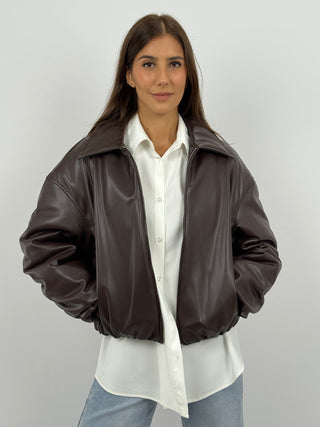 Bomber in Eco Pelle Lumina