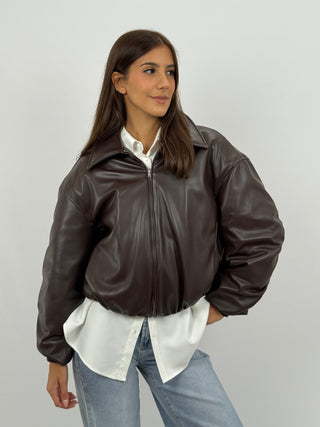 Bomber in Eco Pelle Lumina