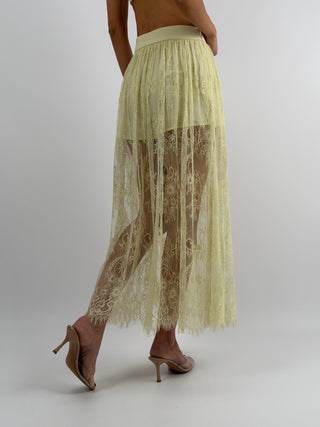Set Top e Gonna Lunga in Pizzo Giallo Lumina