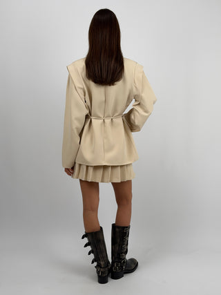 Gonna Corta a Pieghe Beige