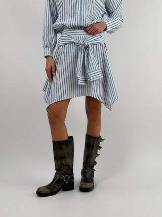 Gonna Camicia a Righe Bianche e Azzurre