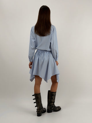 Gonna Camicia a Righe Azzurre e Bianche