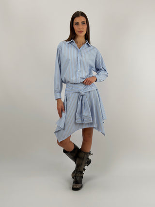 Gonna Camicia a Righe Azzurre e Bianche