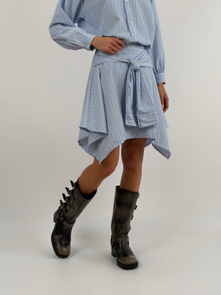 Gonna Camicia a Righe Azzurre e Bianche