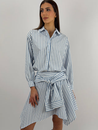 Gonna Camicia a Righe Bianche e Azzurre