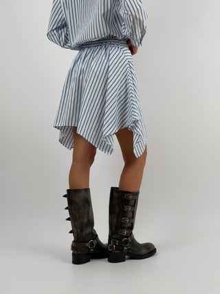 Gonna Camicia a Righe Bianche e Azzurre