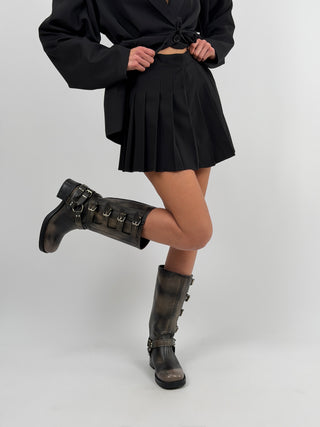 Gonna Corta a Pieghe Nera