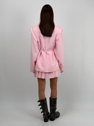 Gonna Corta a Pieghe Rosa