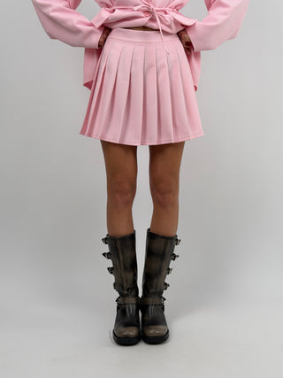 Gonna Corta a Pieghe Rosa