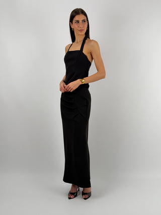 Gonna Lumina Longuette Drappeggiata Nera