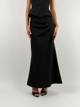 Gonna Lumina Longuette Drappeggiata Nera