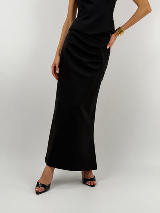 Gonna Lumina Longuette Drappeggiata Nera