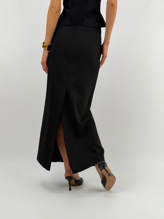 Gonna Lumina Longuette Drappeggiata Nera