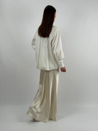 Gonna Lunga Satin Crema Lumina