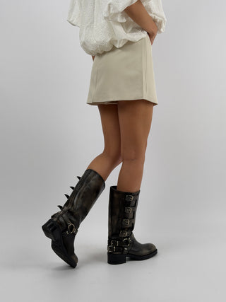 Gonna Pantalone con Tasca Beige