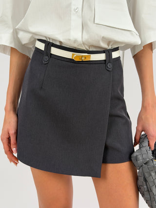 Gonna Pantalone Asimmetrica Grigio Scuro