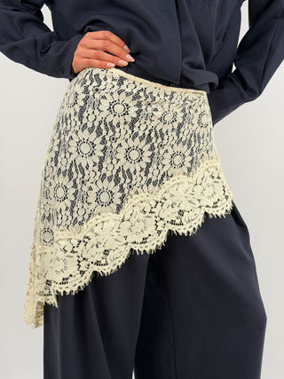 Gonna Pareo in Pizzo Crema Lumina