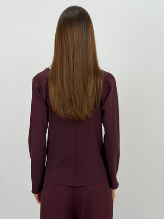 Blusa Effetto Foulard Bordeaux Lumina