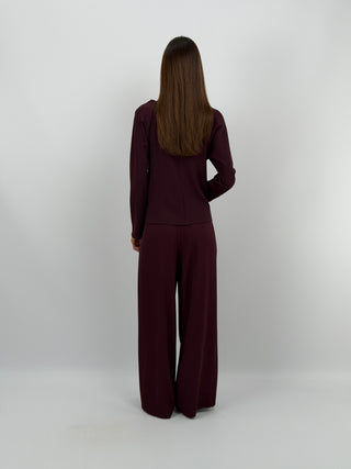 Pantalone Palazzo Bordeaux Lumina