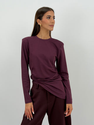 Maglia con Arricciatura Bordeaux Lumina