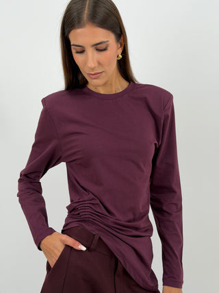 Maglia con Arricciatura Bordeaux Lumina