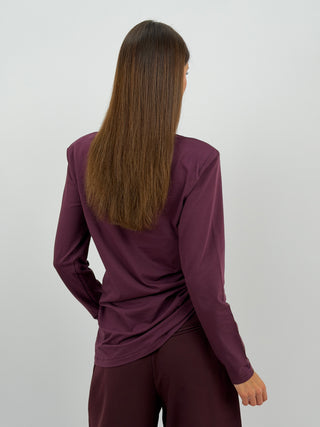 Maglia con Arricciatura Bordeaux Lumina