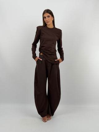Pantalone Baggy Marrone Lumina