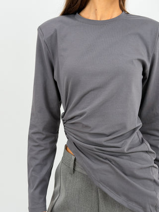 Maglia con Arricciatura Grigia Lumina