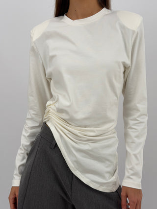 Maglia con Arricciatura Panna Lumina