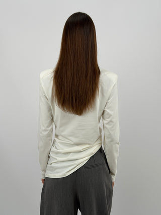 Maglia con Arricciatura Panna Lumina