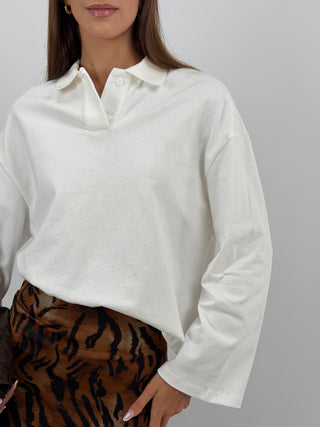 Maglia con Colletto Bianca Lumina