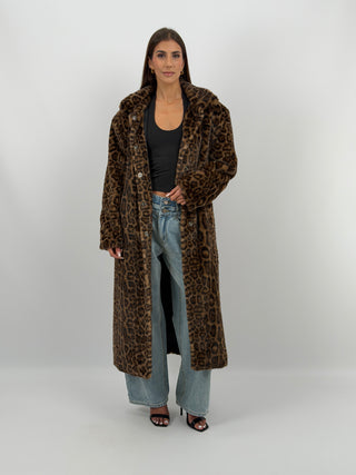 Cappotto Pelliccia Leopardata Marrone Lumina