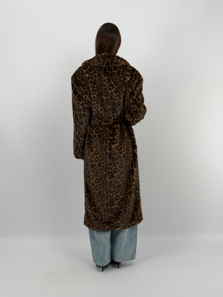 Cappotto Pelliccia Leopardata Marrone Lumina