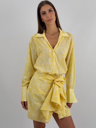 Set Camicia e Gonna con Fantasia Bandana Giallo
