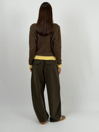 Pantalone con Cravatta Verde