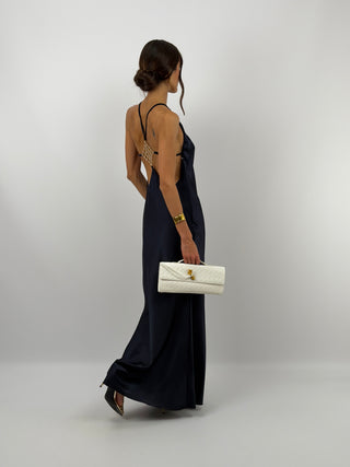 Abito Gioiello in Satin Blu