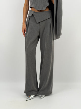 Pantaloni Fascia in Vita Grigio Lumina
