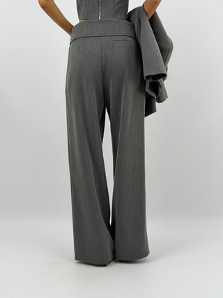 Pantaloni Fascia in Vita Grigio Lumina
