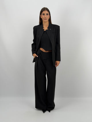 Pantaloni Fascia in Vita Nero Lumina