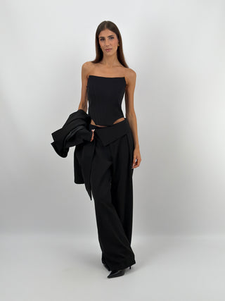 Pantaloni Fascia in Vita Nero Lumina