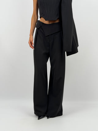 Pantaloni Fascia in Vita Nero Lumina