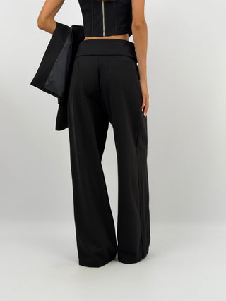 Pantaloni Fascia in Vita Nero Lumina