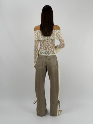 Jeans Wide Leg con Lacci Lumina