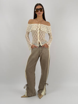 Jeans Wide Leg con Lacci Lumina
