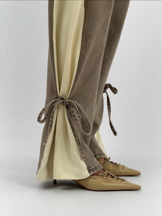 Jeans Wide Leg con Lacci Lumina