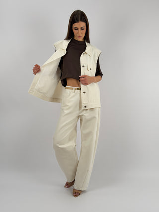 Jeans Barrel Lumina Panna