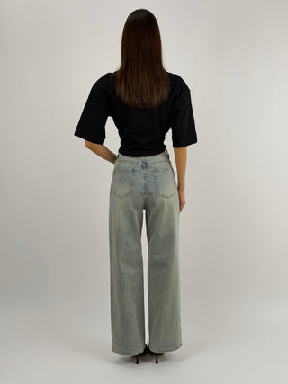 Jeans Wide Leg con Applicazioni
