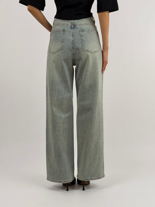 Jeans Wide Leg con Applicazioni