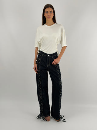 Jeans con Lacci Lavaggio Zero